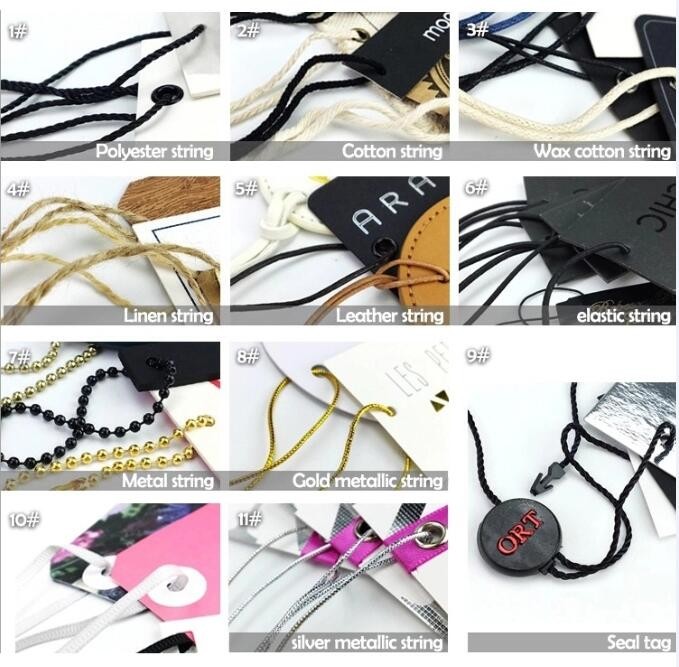 Custom Pinted Paper Clothing Tags And Labels Maker With Small Paper Pouch