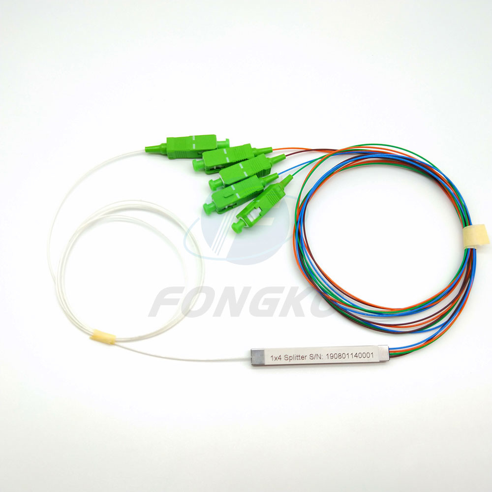 Sc To Apc Ftth Mini Fiber Cable Splitter 1x4 Optical Plc Splitter