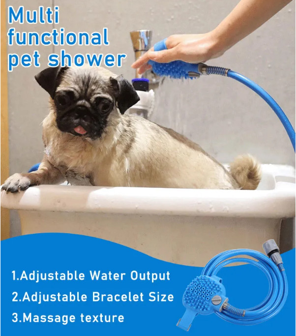 Massage Dog Shower Sprayer Brush Dog Grooming Shower Sustainable