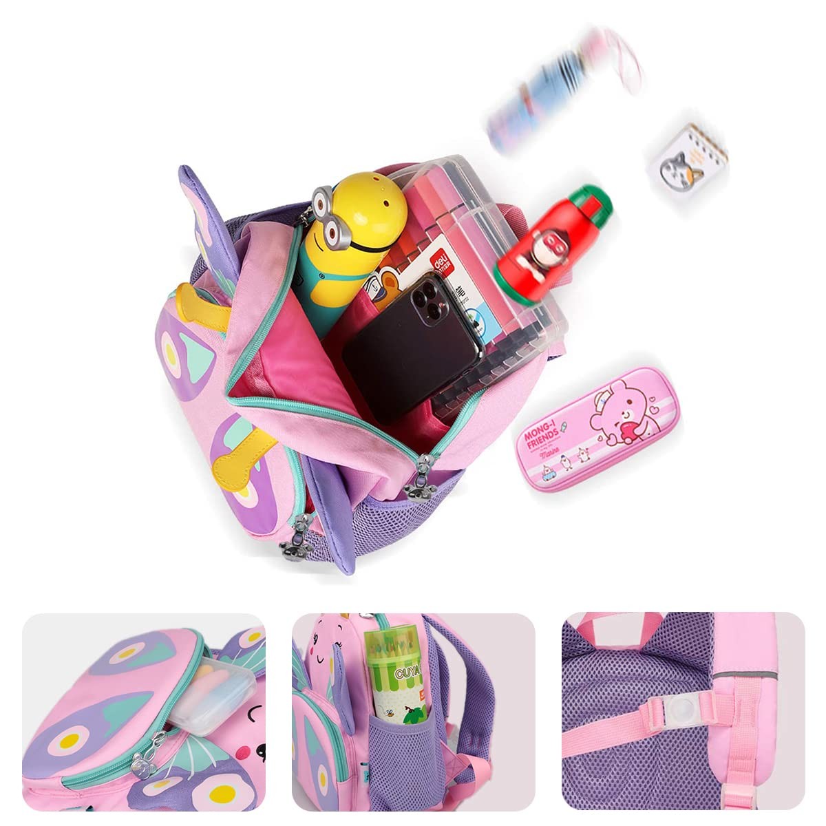 Cute Kids Backpack For Girls Small 3D Cartoon Toddler School Bookbags Age 1-3 Daycare Nursary Travel Bags Kids Backpack Toys Backpack Gift For Kid