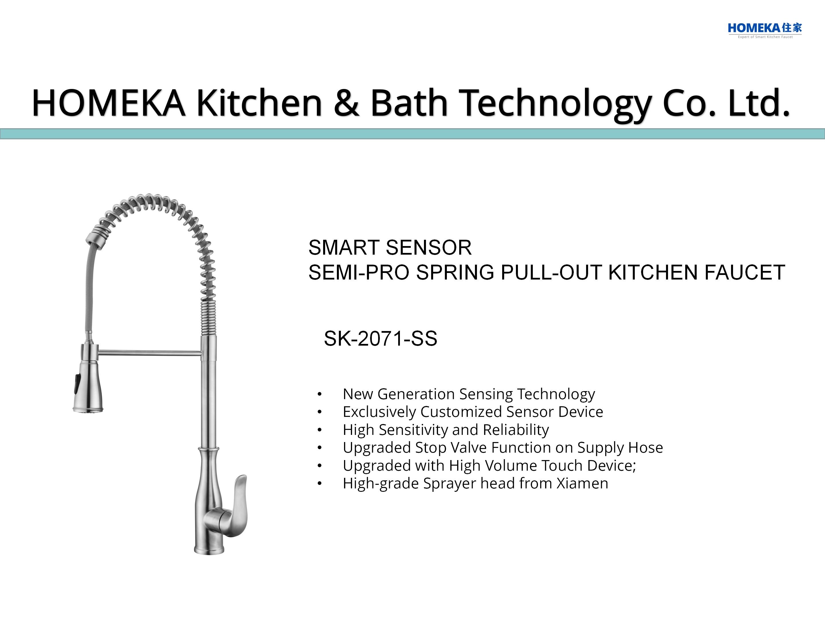 Spring Spout Touchless Stainless Steel Kitchen Faucets Infrared Sensor Control