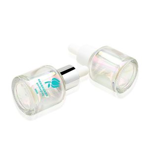 unique design 30ml serum bottle with silver dropper