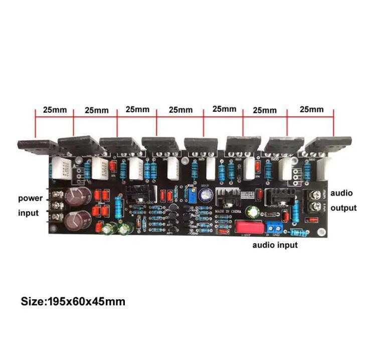 2.0 Channels 400W Transistor Power Amplifier Board 1943 5200 Rear Stage Audio Enhancement