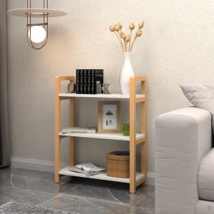 China Three Tier Wooden Storage Rack White For Bedroom / Living Room / Office / Kitchen on sale