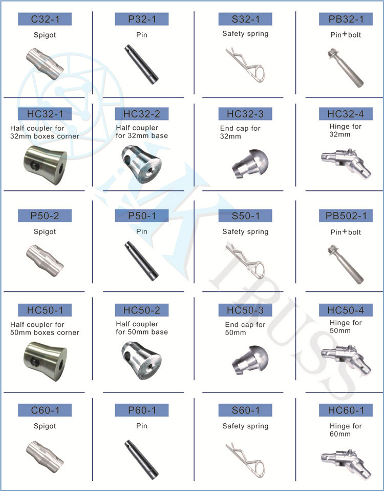 Spigot Junction Aluminum Truss Accessories Hinge/Pin/Conical for Event Stage Spare Parts