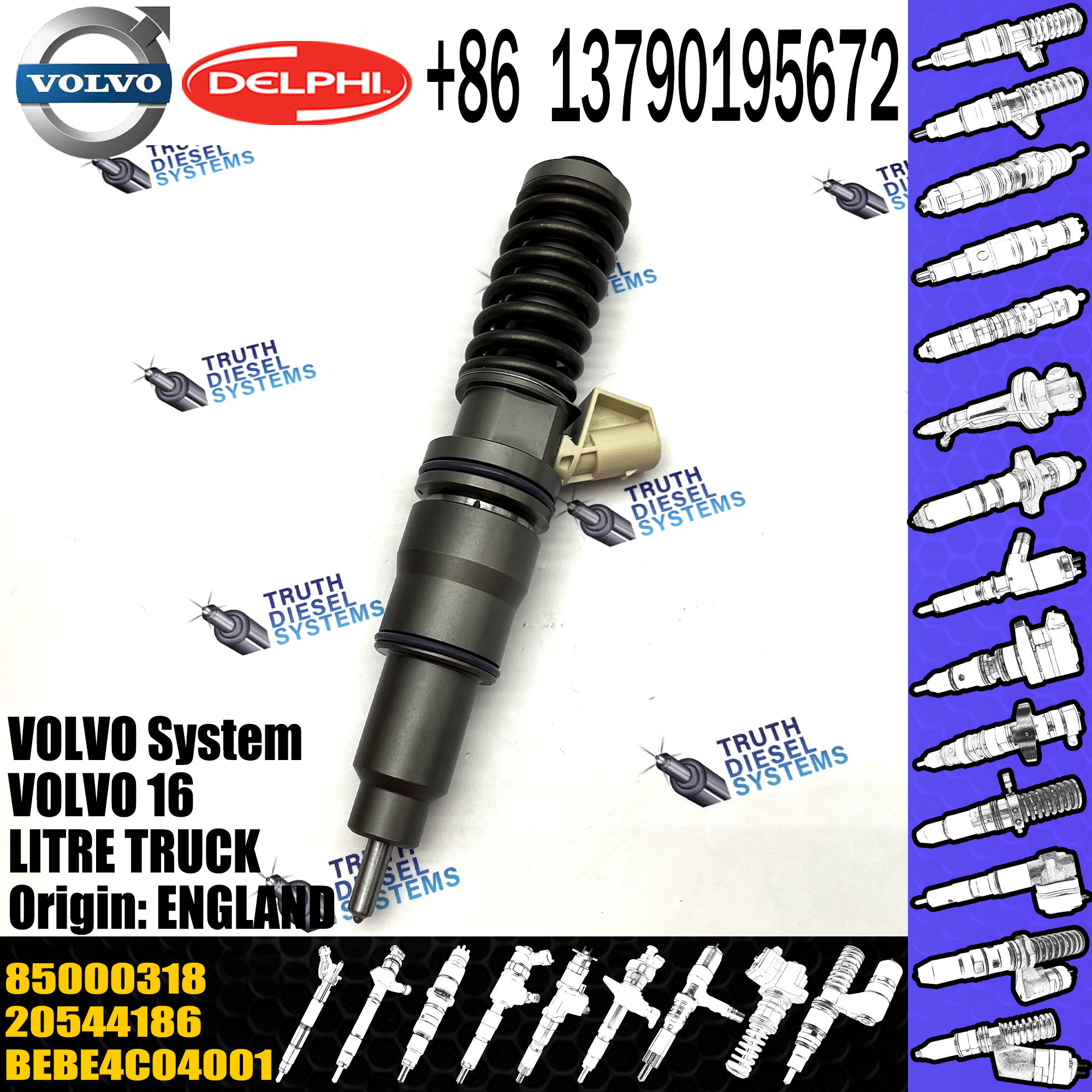 1600231962358 diesel fuel injector BEBE4C04001 BEBE4C04101 20544186 85000318 for VOL FH 16 D16C, Euro 3