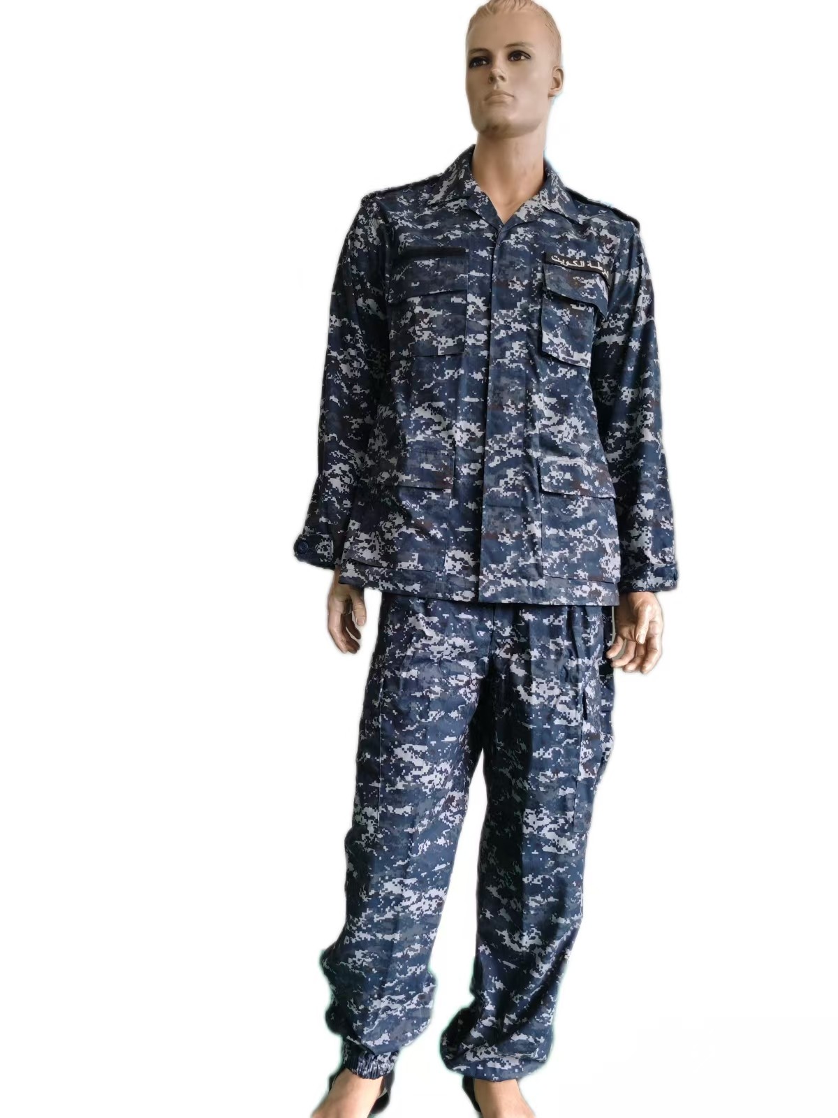 BDU Military Uniform Digital Blue Camouflage Military Uniform Set for Army Uses in 65 Polyester 35 Cotton Material