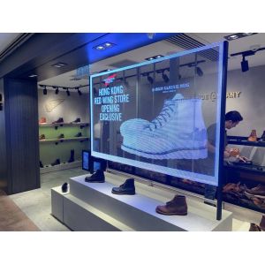 Transparent Poster Curtain Display LED Cylinder 62500 Points/Square Meter