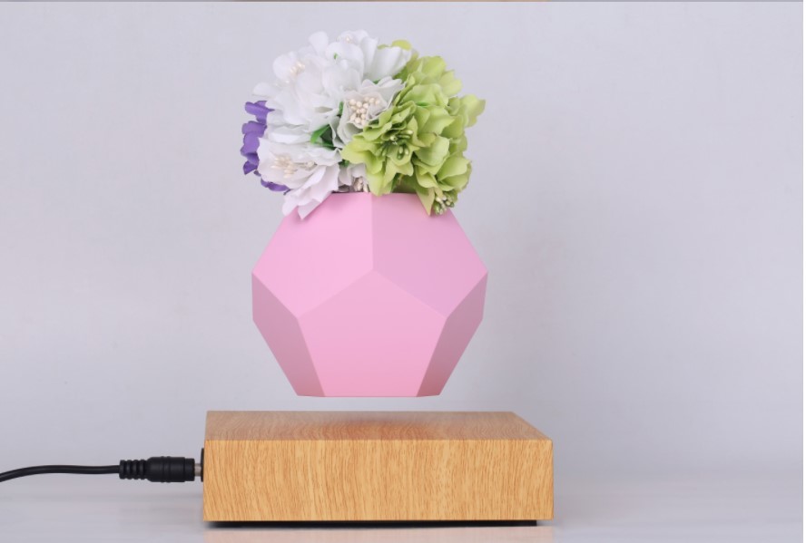 MAGNETIC levitation air bonsai plant pot black pot,floating plant pot