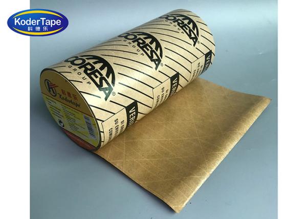 Brown Color Print Kraft Paper Tape Self Adhesive Reinfoced Laminated Fiber