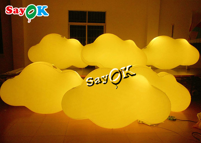 3m 10ft Custom Inflatable Products Ceiling Hanging PVC Cloud Balloon With LED Lights