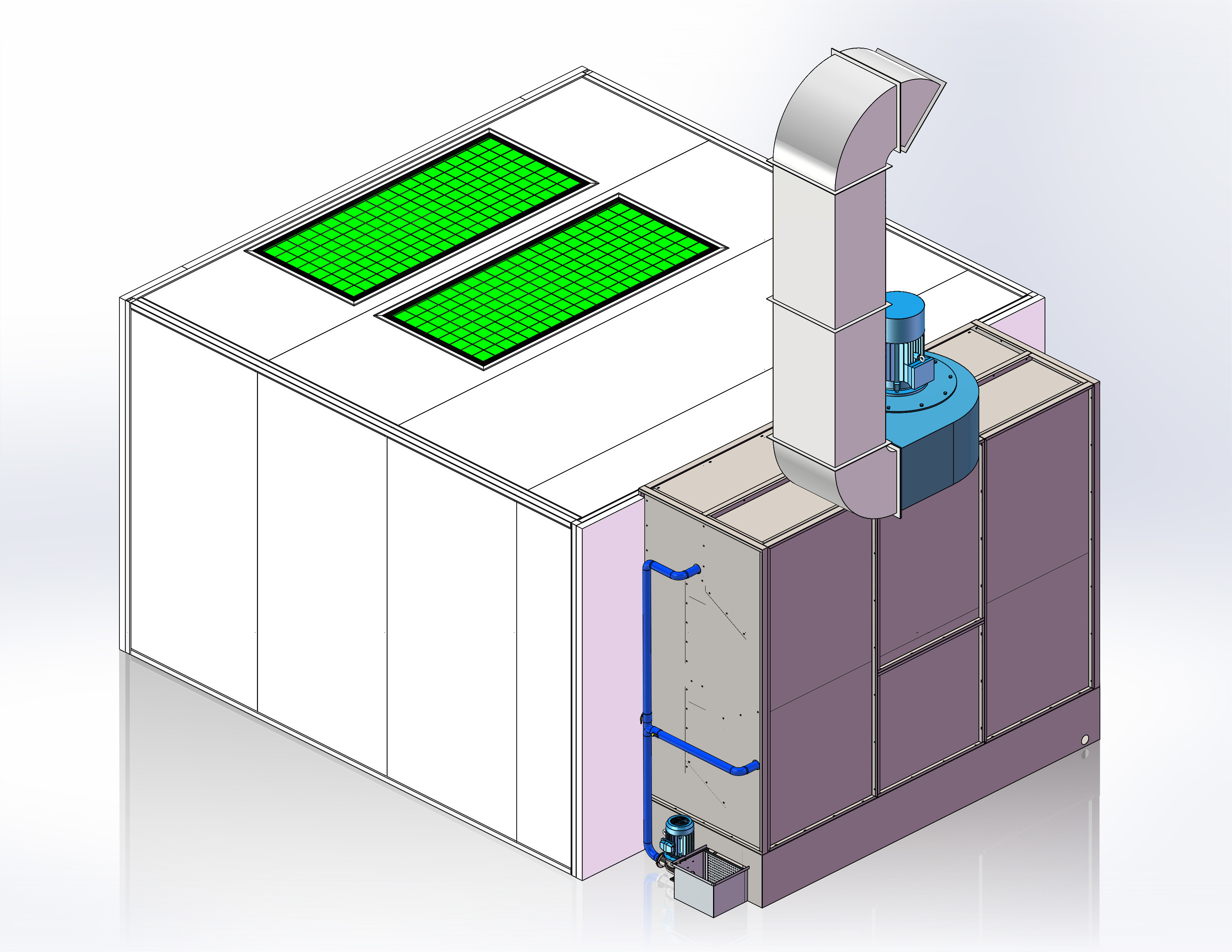 Naturally Intake Air Spray Booth Water Curtain Filter Furniture Industrial
