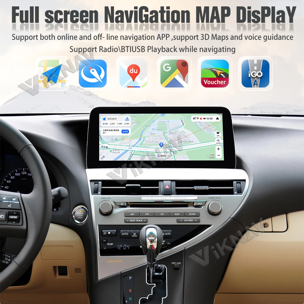 LEXUS RX 2009-2014 Aftermarket Bluetooth Car Stereo Radio Upgrade 12.3 Inch Touchscreen