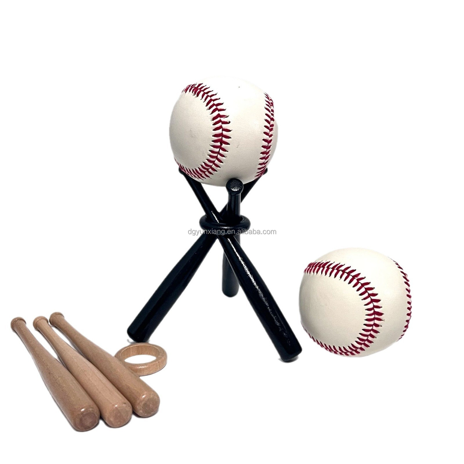 Sport Wooden Crafts Baseball Bat Colors Mini Baseball Bat Display Stand with Ball Decorative Baseball Bat with Racks Ring
