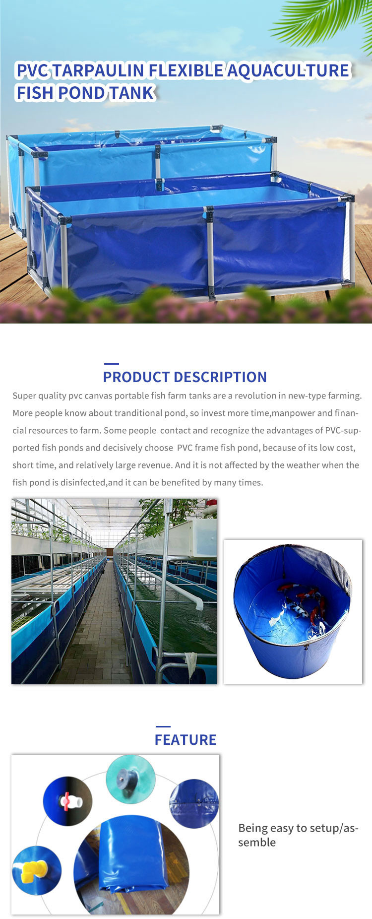 Anti Leaking 700gsm PVC Coated Fabric For Biofloc Farming