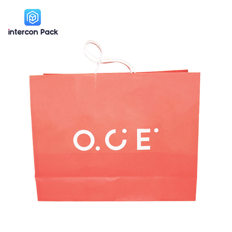 Thickness 120gsm-450gsm Paper Handle Bags 10.63x14.17x7.09 Inch Recyclable
