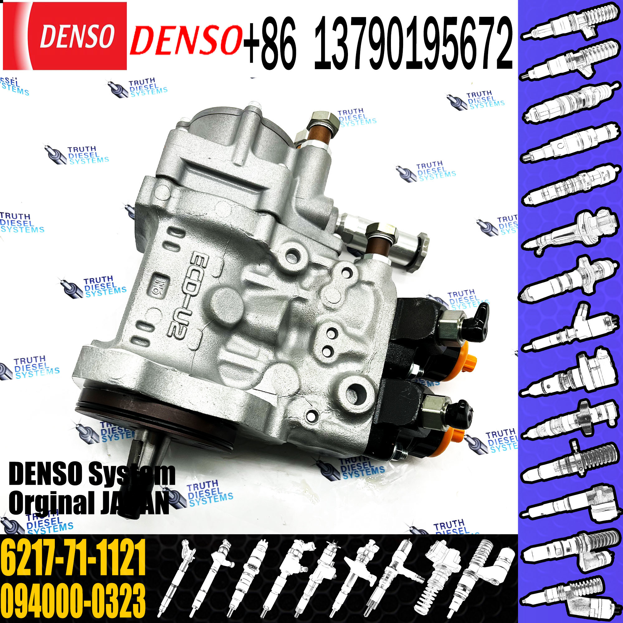 High quality China made fuel injection pump 6D140E-3 engine injection pump 094000-0320 6217-71-1121