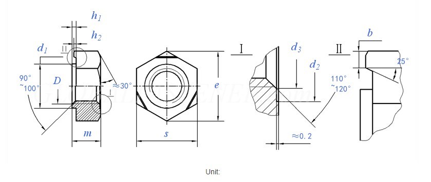 M2 M4 M5 M6 M8 M10 M12 Carbon Steel Grade 4 Grade 8 Hex Weld Nuts Din929