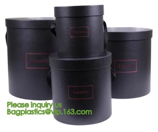 Luxury Black Hardcover Rigid Paper Packaging , Custom Logo Printed Foldable