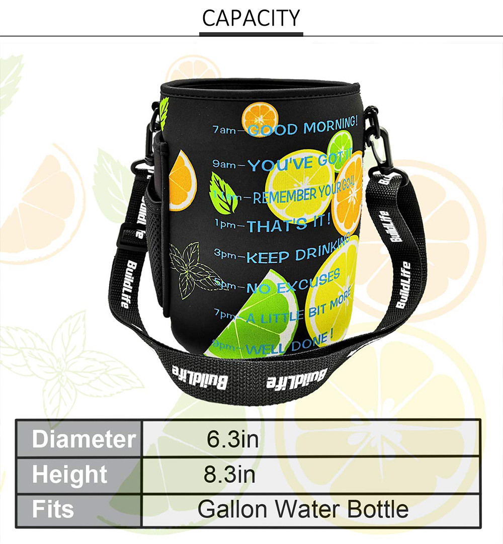 Neoprene Gallon Water Bottle Bag With Shoulder Strap