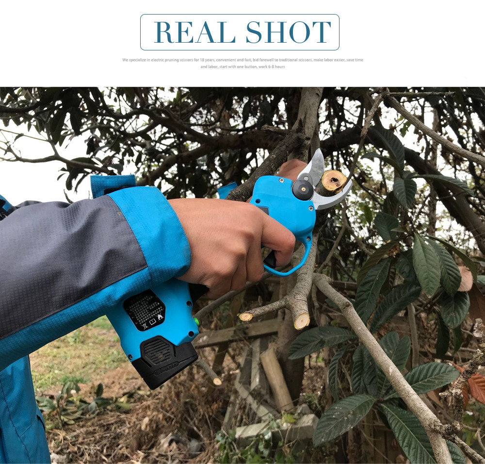 Swansoft 16.8V 2.5CM Battery Orchard Pruner Portable Electric Cordless Cutting Grape Pruning Scissors Garden Shears