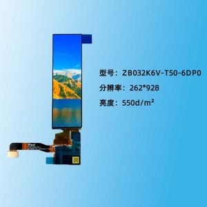 3.19 Inch AMOLED Display Module With Touch 500 Cd/M2 262*928 Dots MIPI Interface