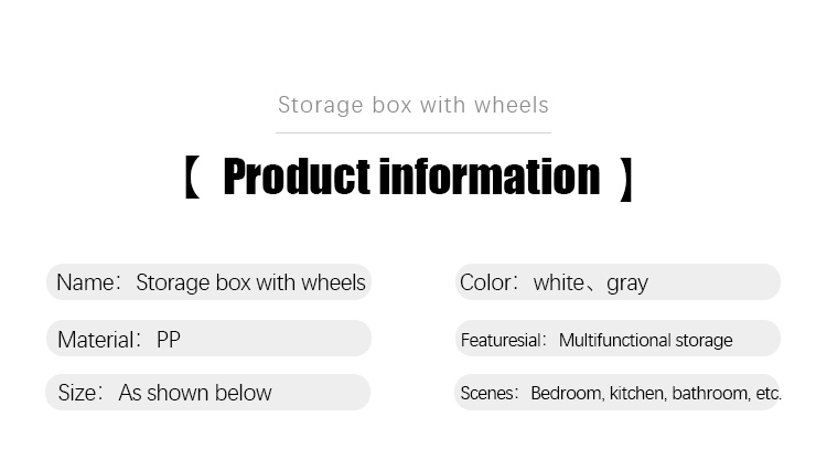 13cm 25.5cm Plastic Storage Basket With Lid On Wheels Sustainable