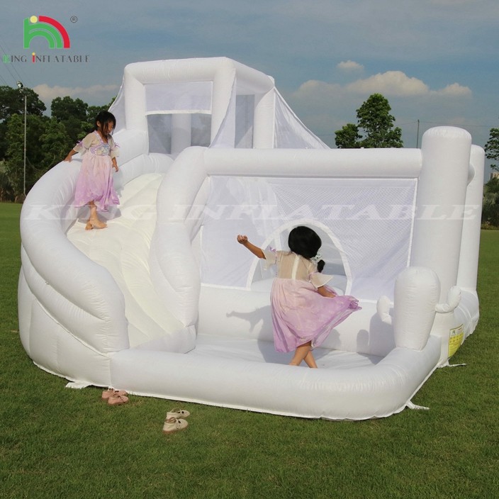 Factory Price Custom White Inflatable Bounce Castle Party Wedding Bouncer House And Slide Combo For Sale