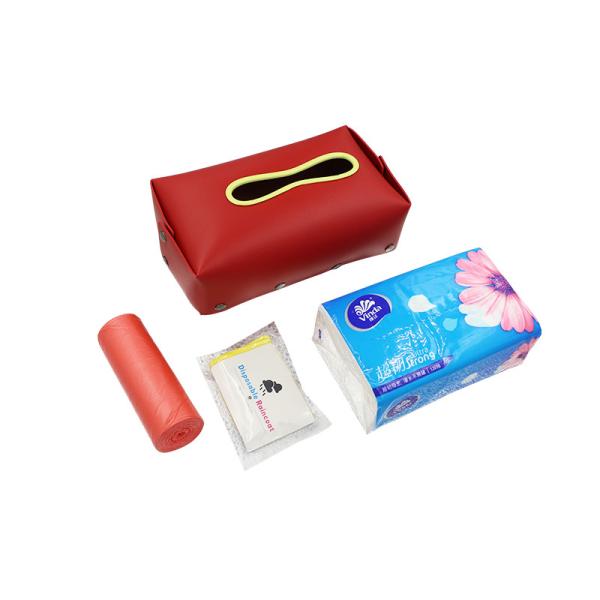 portable leather Tissue Box Holder For Car Napkin tissue box car organizer make