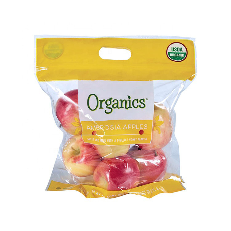 Resealable BOPP Banana Storage Bag , Handled Fresh Vegetable Storage Bags