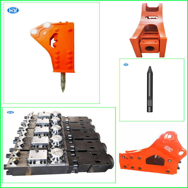 Crawler 75mm Rod Hydraulic Excavator Breaker 6-9 Tons Mini Demolition Hammer