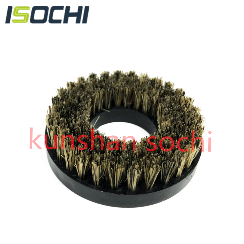 Black Plastic Handle Brown Bristles PCB Routing Machine Brush UB8723 OD 50mm/2" ID 22mm/0.9"