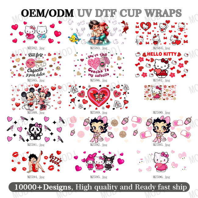 Valentine'S Day UV DTF Transfers For Cups Wraps Custom Logo Libbey Glass Tumbler