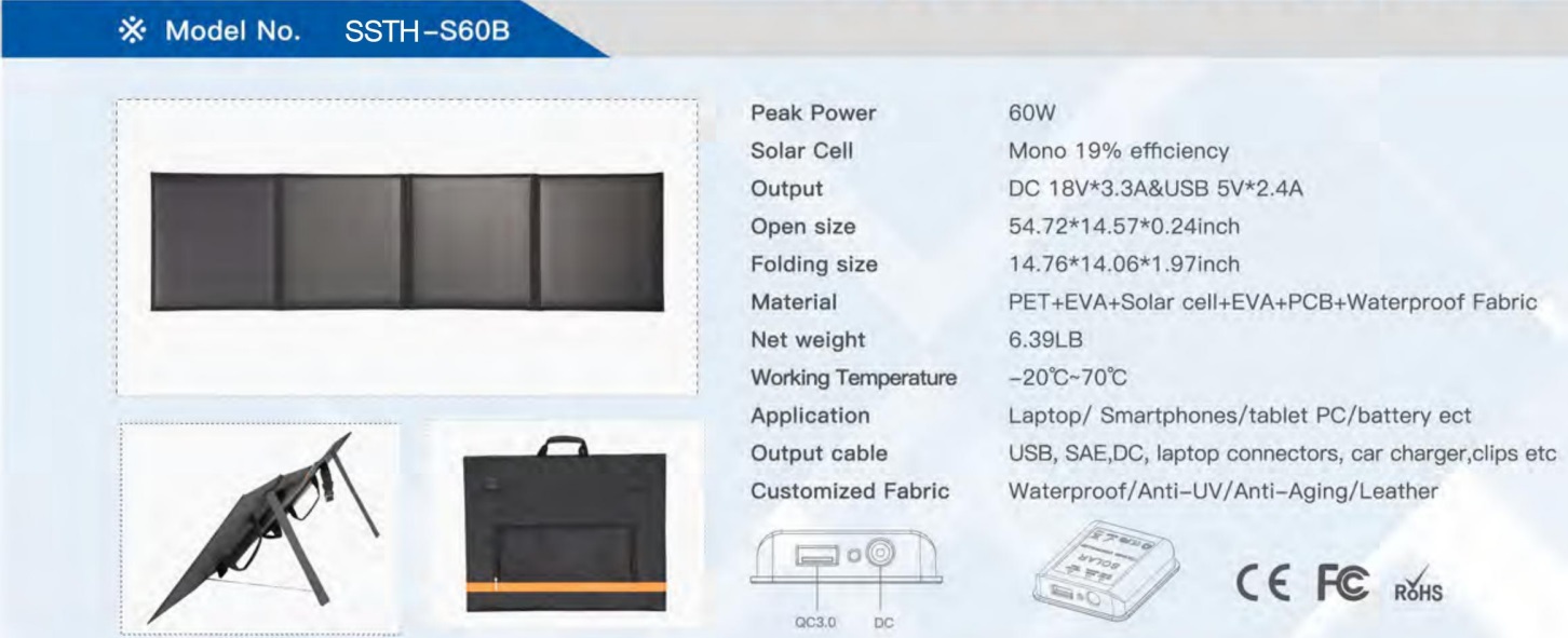 100w 120w 200w 300w Folding Solar Panel Kit Outdoor Carry For IPad Cell Phones