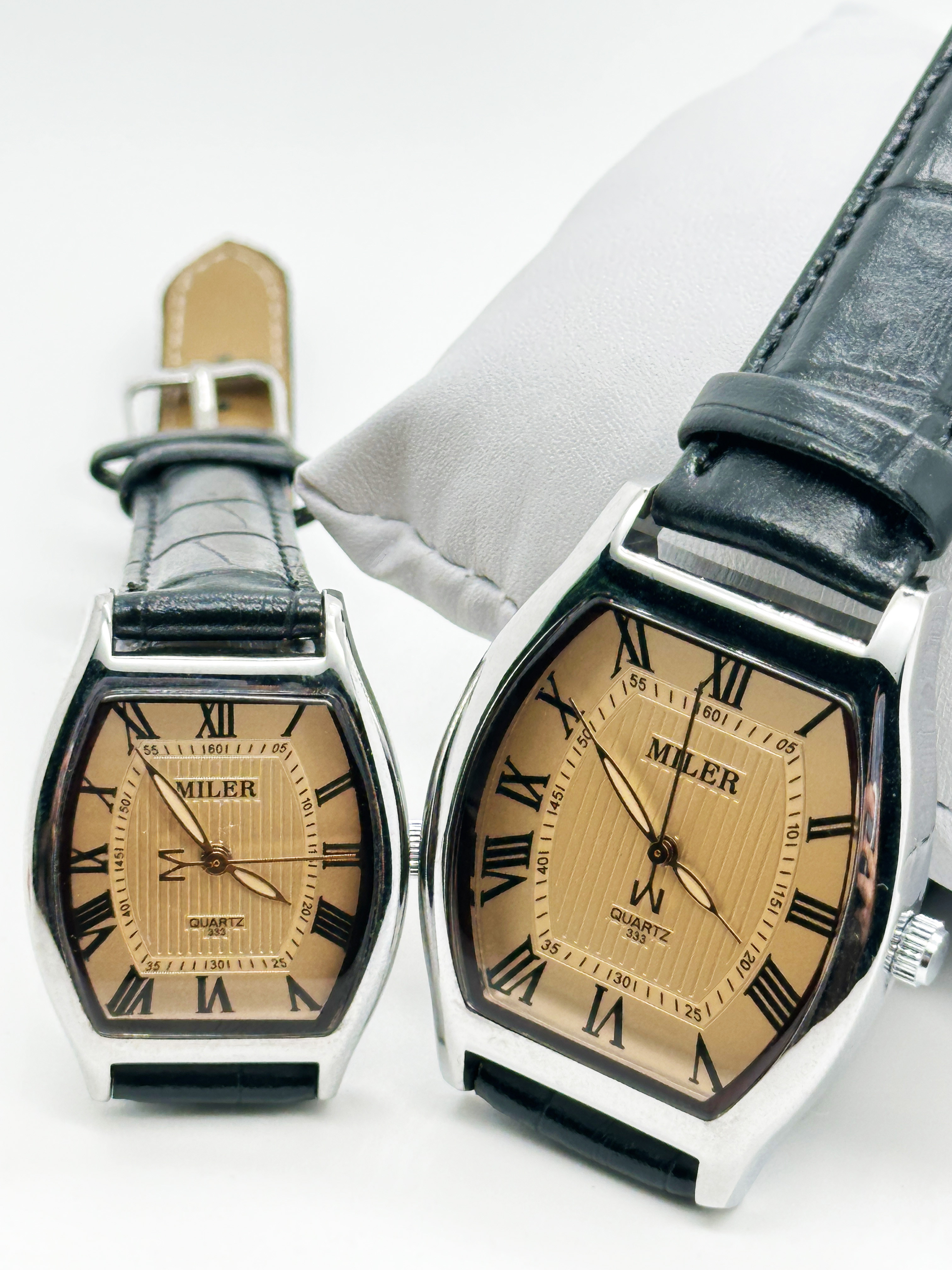 Elegant Analog Stylish Couple Watch With 40mm Dial Luminous And Leather Band
