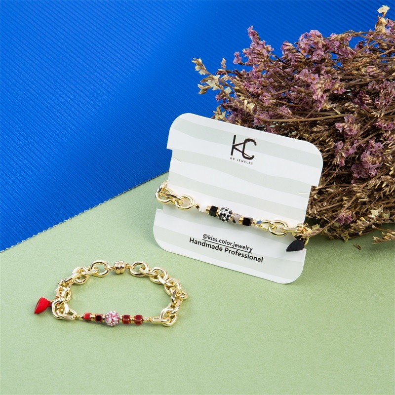 Magnetic Love Heart Charm Chain Link Bracelet Set Valentine'S Day Gift