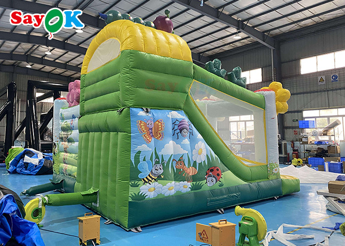 Tarpaulin Inflatable Bounce House Children Bouncer Castle Cartoon Ladybug Jumping Bed Slide