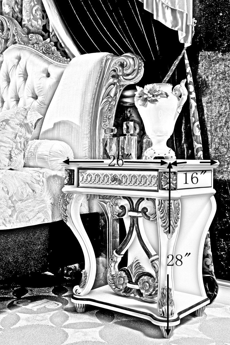 White French Palace Royal style nightstand with carving leg AB-301