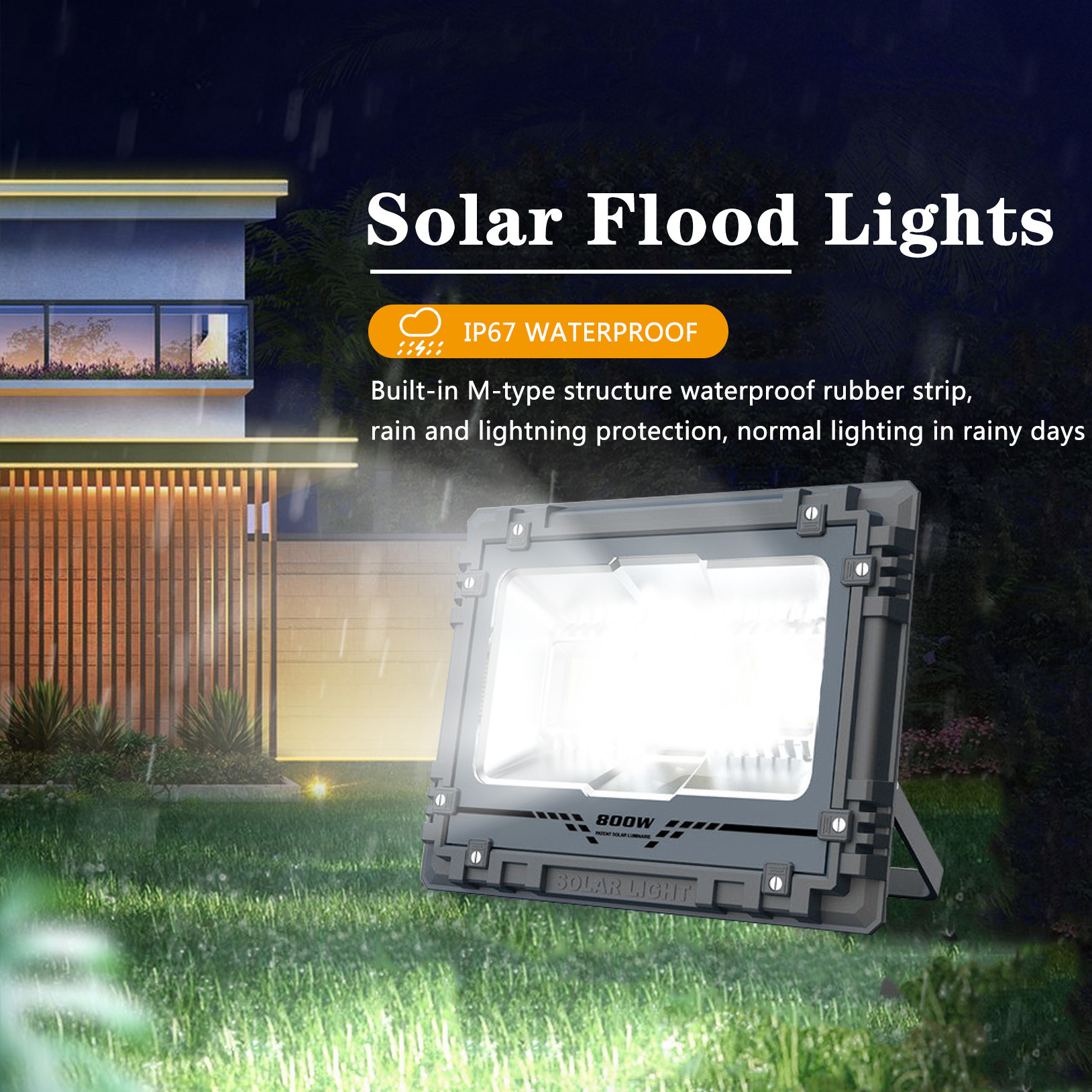 RGB Led Solar Flood Light 200w 300w 500w 800w Solar Building Light