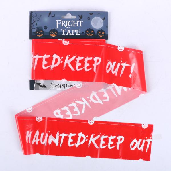 Quality LDPE Halloween Keep Out Tape Banner , 0.04mm Plastic Halloween Fright Tape for sale