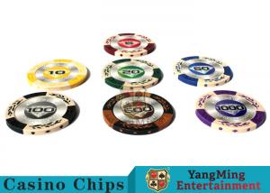 China 14g Custom Clay Poker Chips With Mette Sticker 3.4mm Thickness on sale