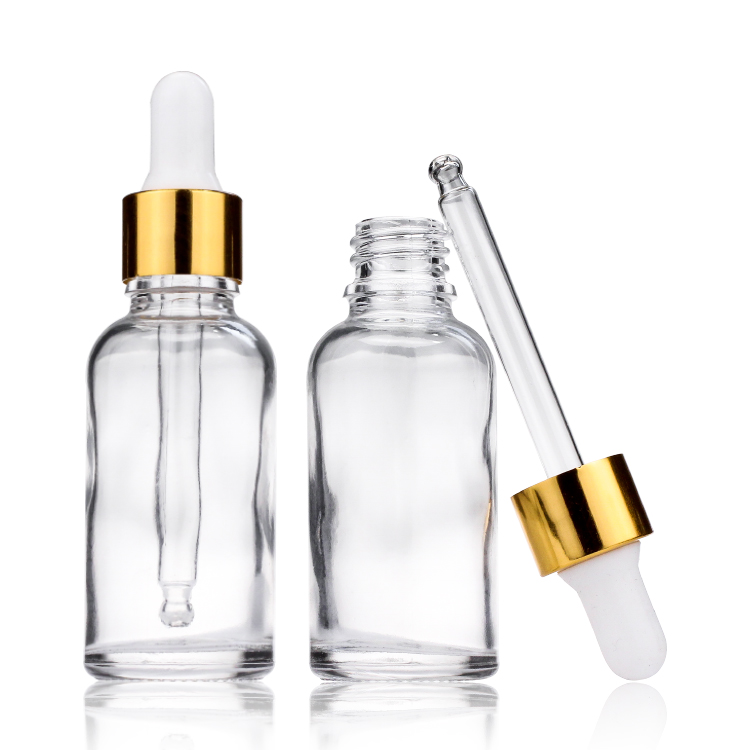 Essential Oil 30ml 1 Oz Clear Glass Dropper Bottles Other Color Customization