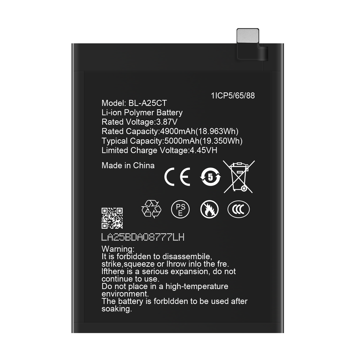 Original BL-A25CT Li-ion Polymer Battery Replacement for General GM22 PRO 5000mAh 3.87V