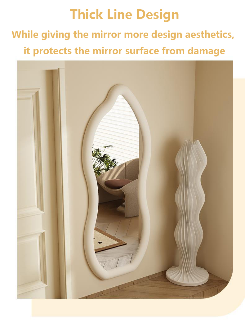 Standing Wavy Oversized Arched Floor Mirror 71x32 Dressing Room