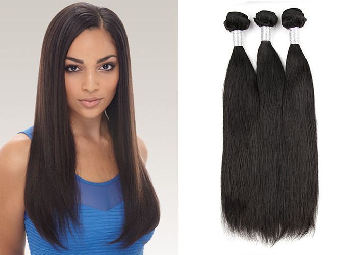 Peruvian Remy Virgin Human Hair Extensions , Silky Straight Wave