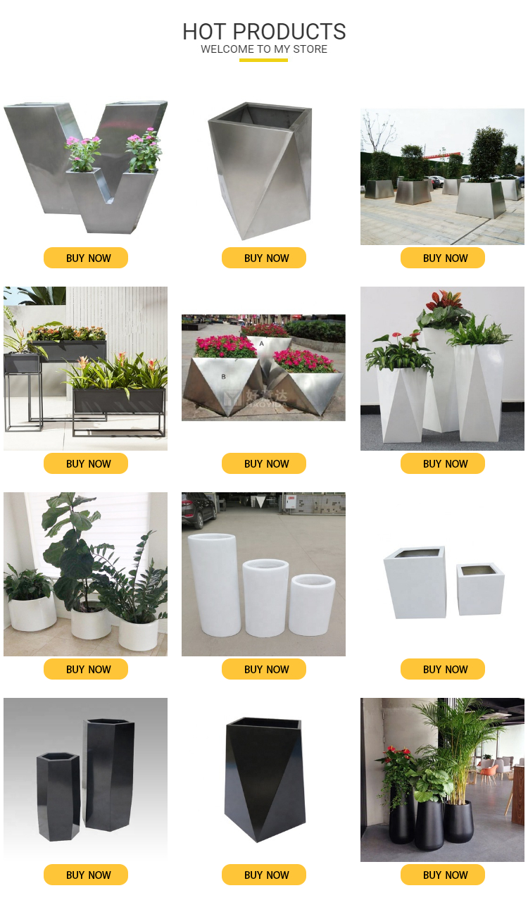 Hollow Out L1200 W400 H1000mm Stainless Steel Flower Pots