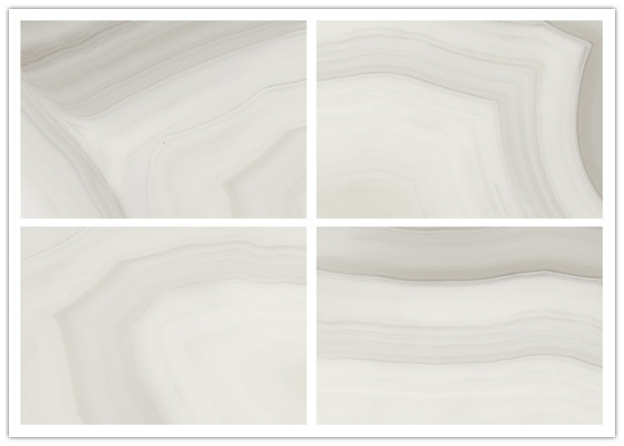 Agate Beige Floor Polished Porcelain Tiles Home Bathroom 600x1200cm Size
