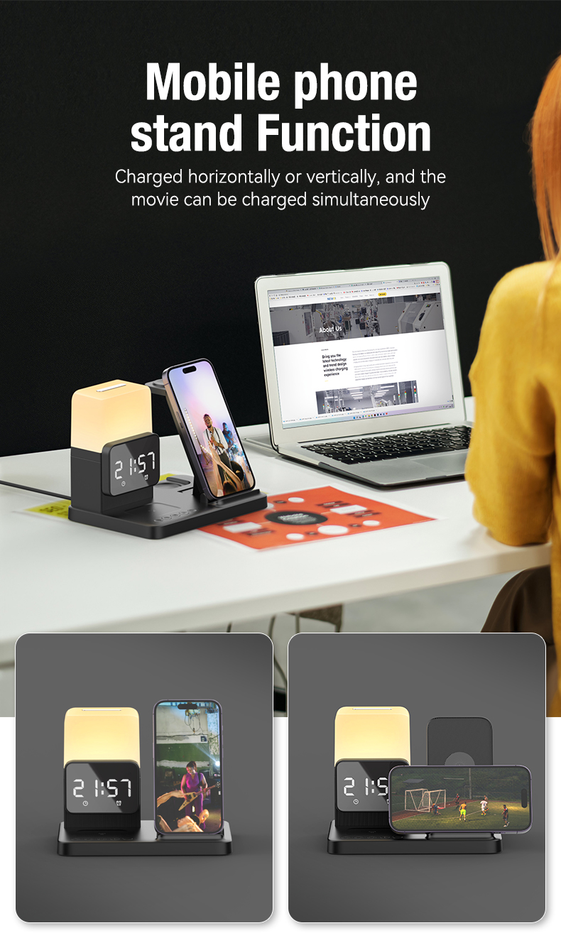 ABS PC Material Magnetic Wireless Charger for 6 in 1 Fast Charging and Portable Foldable Design