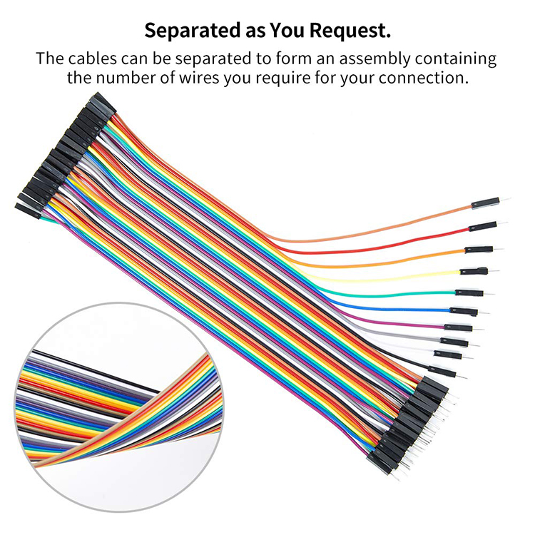 10cm 20cm 30cm Female to Female Male to Male 40 Pin Dupont Connector Breadboard GPIO Jumper Wires for Arduino Raspberry Pi