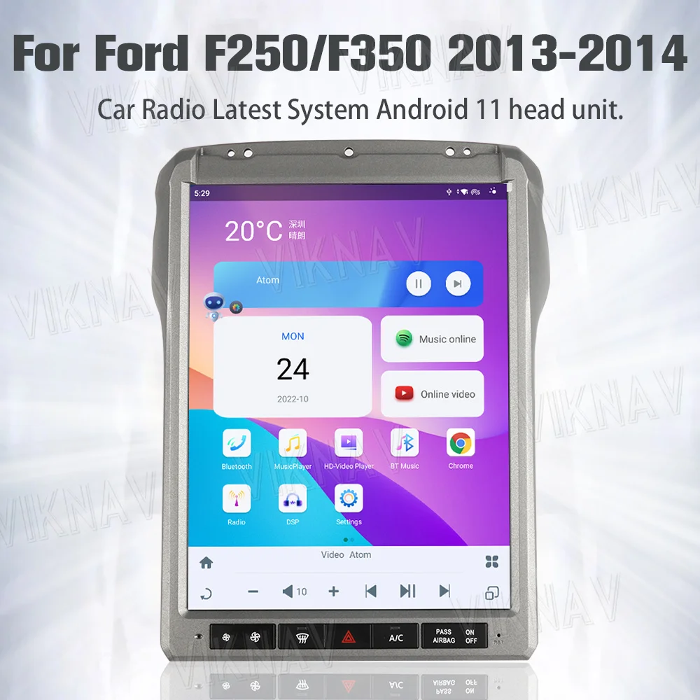 12.1Inch Android Touch Screen Car Radio Ford F250 2013 2014 Carplay Auto Stereo Aftermarket Head Unit Video Player